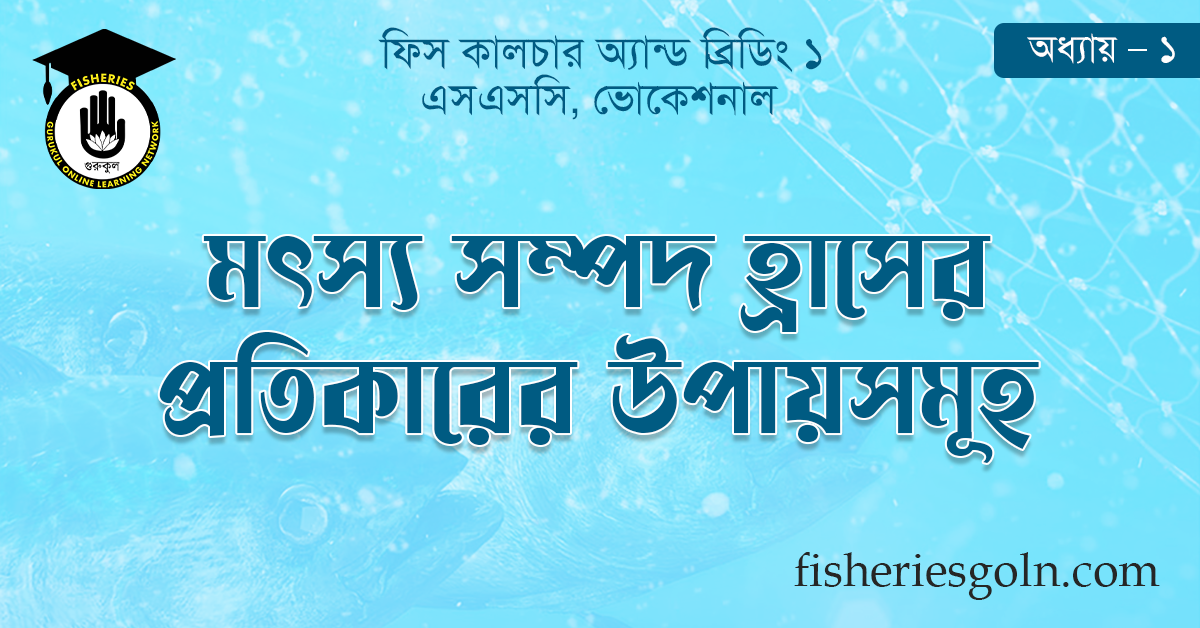 মৎস্য সম্পদ হ্রাসের প্রতিকারের উপায়সমূহ