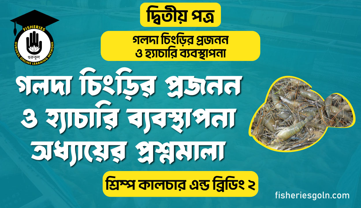 গলদা চিংড়ির প্রজনন ও হ্যাচারি ব্যবস্থাপনা অধ্যায়ের প্রশ্নমালা | অধ্যায়-৪র্থ | শ্রিম্প কালচার এন্ড ব্রিডিং-২