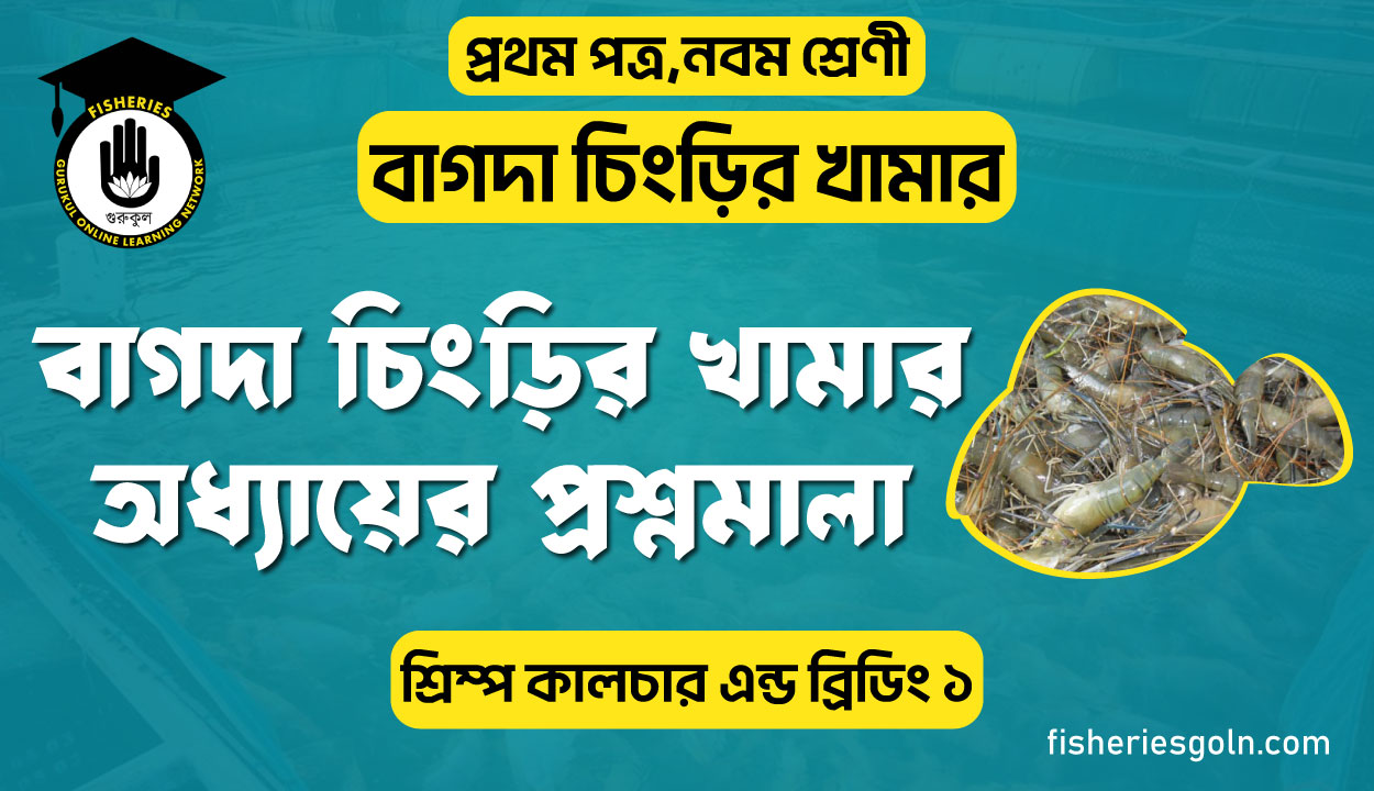বাগদা চিংড়ির খামার অধ্যায়ের প্রশ্নমালা । ৪র্থ অধ্যায় । শ্রিম্প কালচার এন্ড ব্রিডিং ১
