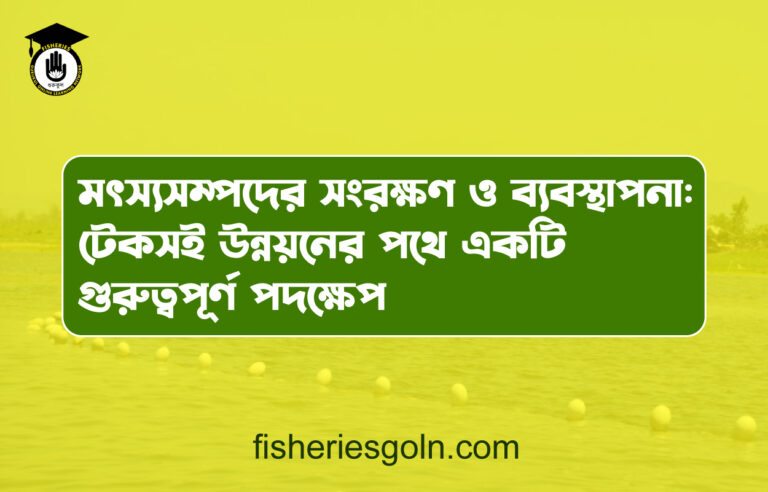 মৎস্যসম্পদের সংরক্ষণ ও ব্যবস্থাপনা: টেকসই উন্নয়নের পথে একটি গুরুত্বপূর্ণ পদক্ষেপ